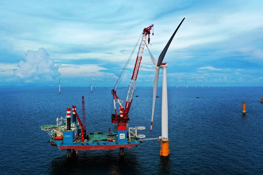 圖為風機安裝完成。