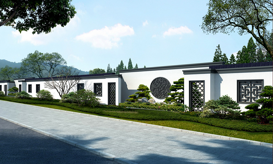 全線新建站房各具美態，生產生活房屋也采用“一站一景”的美化設計，點綴在沿線秀美自然環境中，為線路增色不少。據鐵四院站房設計負責人李文介紹，衢寧鐵路新建站房11座，站房設計充分結合當地自然風光，選取具有代表性的地方人文特色建筑，融入站房設計元素之中。如取松溪之“山”、“松”，取屏南之“小橋流水、古道人家”等。沿線千峰聳立、群山環繞，碧波浩淼、溪流蜿蜒，結合地方特色與交通建筑特點，站房建筑充分融入當地環境之中，使得建筑也成為美景中的一部分。圖為帶著徽派風格考慮了站景結合的站房配套。