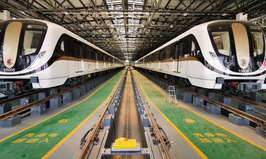 圖為陳太路停車列車停檢庫。（舒紅斌 攝）