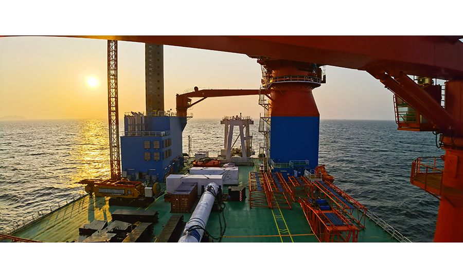 圖為“鐵建風電01”01抵達陽江。