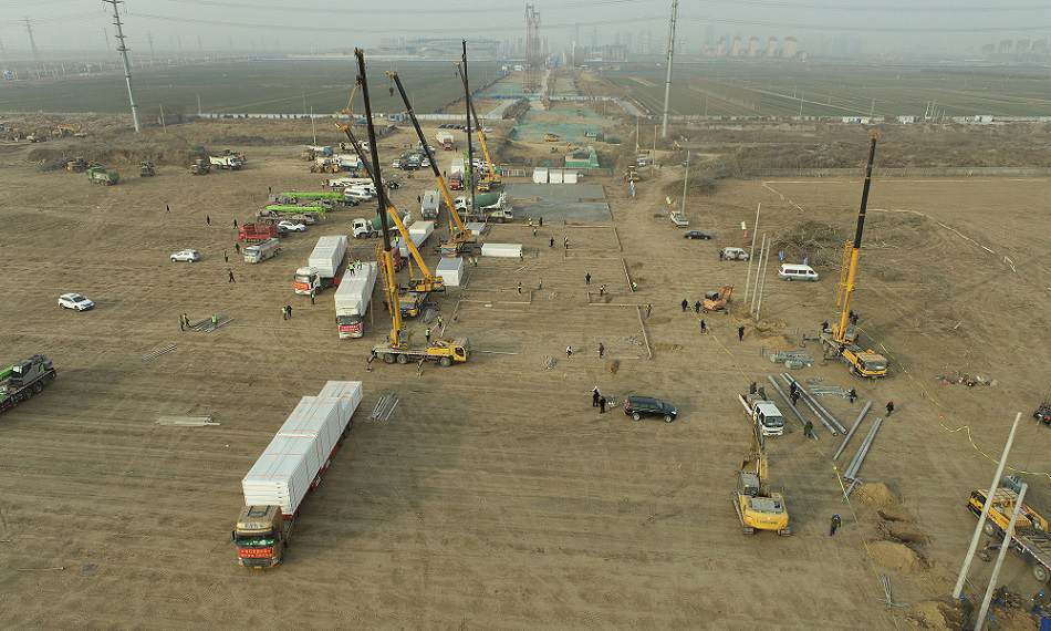 圖為1月14日，隔離點建設現場。