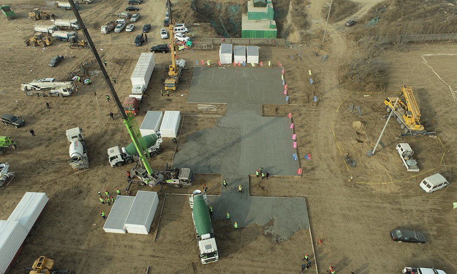 圖為1月14日，隔離點建設現場。