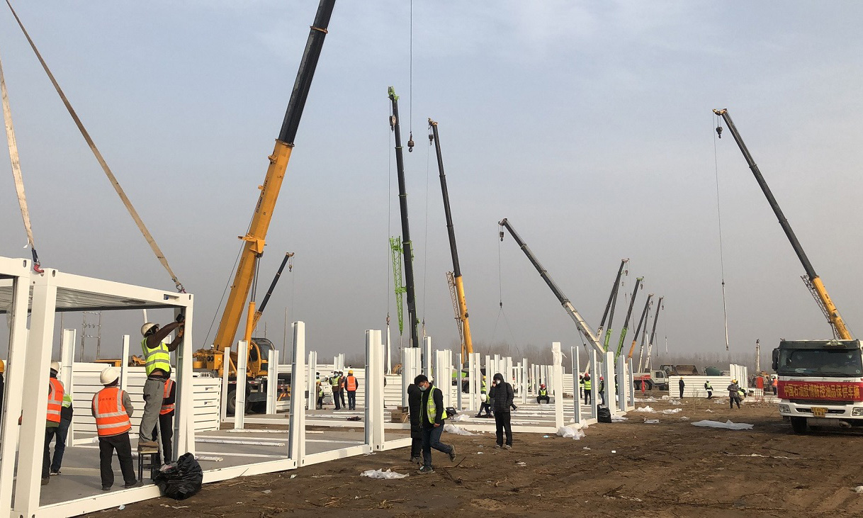 圖為1月14日，隔離點建設現場。