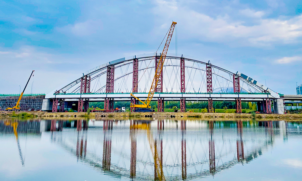 哈薩克斯坦阿斯塔納輕軌建設現場。