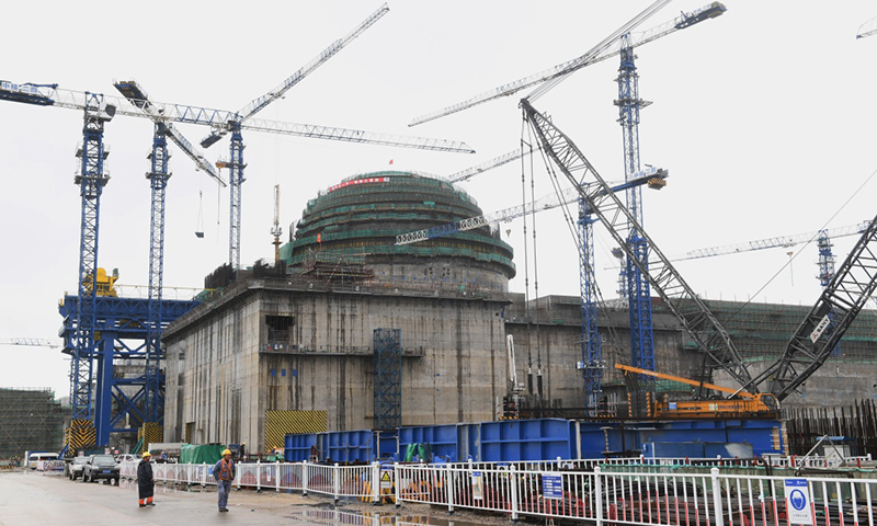 這是“華龍一號”示范工程福清核電5號機組建設現場。（新華社記者 林善傳 攝）
